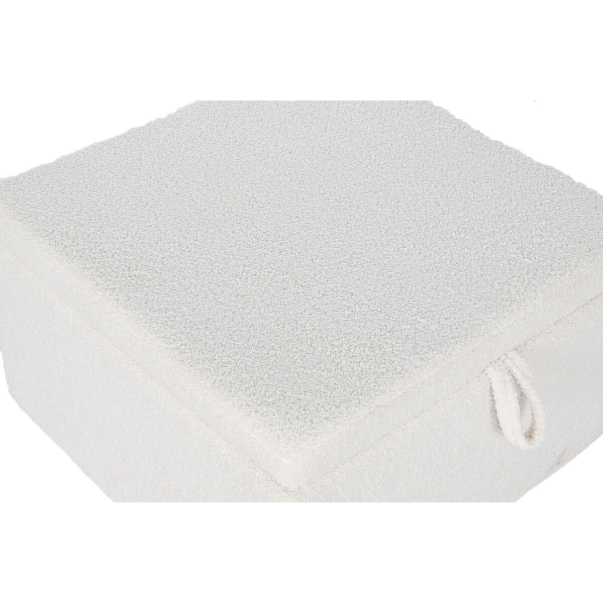 Hocker Home ESPRIT Weiß Polyester Holz MDF 60 x 60 x 36 cm